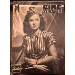 RARE French 1947 Shirley Temple, Laurel and Hardy Magazine Cine Revue, Hollywood
